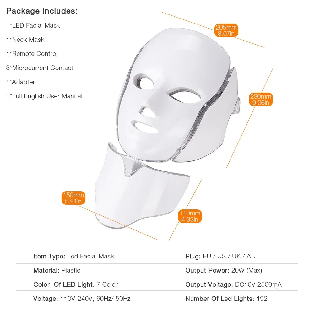 LumiGlow Pro — 7-Color LED Light Therapy Face Mask