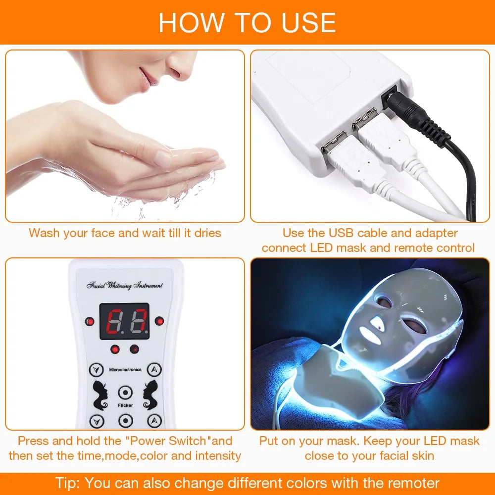 LumiGlow Pro — 7-Color LED Light Therapy Face Mask